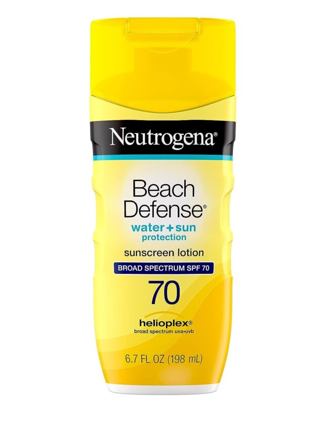Neutrogena Beach Defense Water-Resistant Face & Body SPF 70 Sunscreen Lotion with Broad Spectrum UVA/UVB Protection, - pack in one day