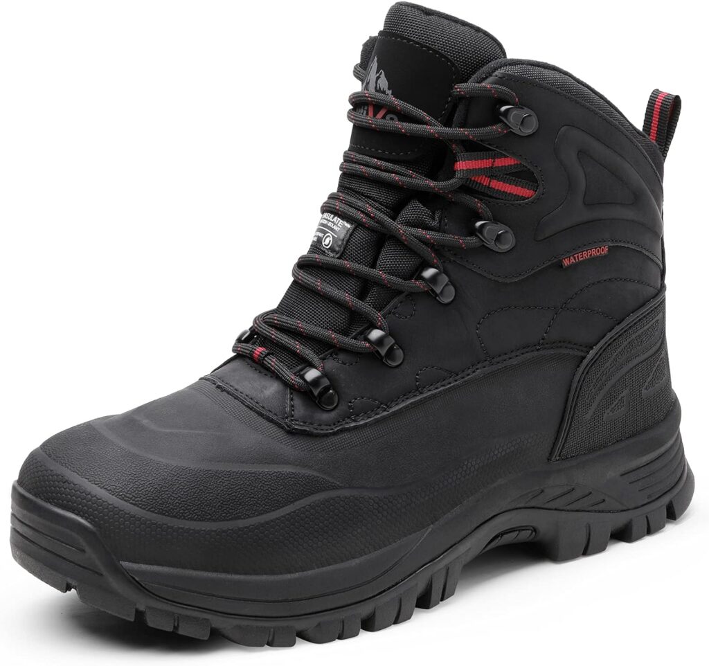 NORTIV 8 Mens Insulated Waterproof Construction Hiking Winter Snow Boots