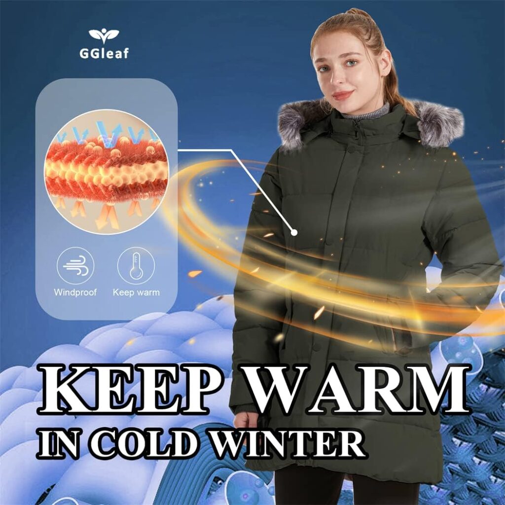 Women's Winter Coats with Fur Hood - pack in one day