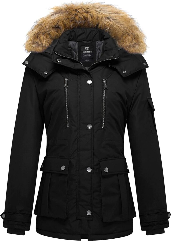 Wantdo Womens Quilted Winter Coat Warm Puffer Jacket Thicken Parka with Removable Hood