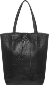 15 Best Luxury Christmas Gifts for Her in 2026 (Worth the Splurge) - Genuine Italian Leather Tote Bag for Women, Large Slouchy Purse (Black)