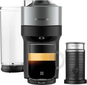 15 Best Luxury Christmas Gifts for Her in 2026 (Worth the Splurge) - Nespresso Vertuo Pop+ Deluxe Coffee Machine with Milk Frother, Titan Silver